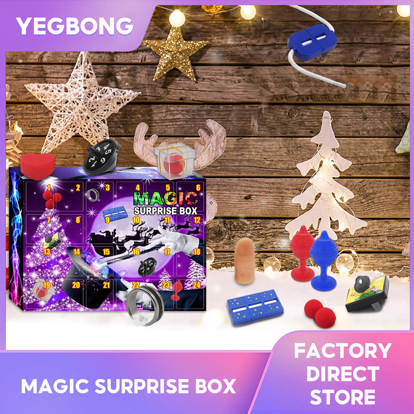 Yegbong Christmas Advent Calendar Surprise Magic Blind Box Magic Surprise Box 24pcs Christmas Gifts 24 Days Countdown Calendar Magic Toys Creative Christmas Gifts Creative Magic Blind Box Exquisite Gift Box Set ราคา 336 บาท*ส่งฟรี