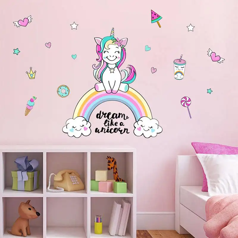 unicorn rainbow wall stickers