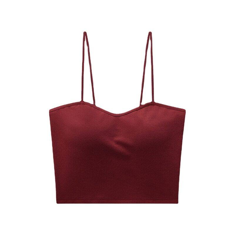 LORIOT Áo Ngực Áo Ba Lỗ Cho Nữ Áo Hai Dây Hở Eo Co Giãn Áo Ba Lỗ Sando Áo Ba Lỗ Cổ Chữ V Không Tay Gợi Cảm Thường Ngày Hàn Quốc SA1190