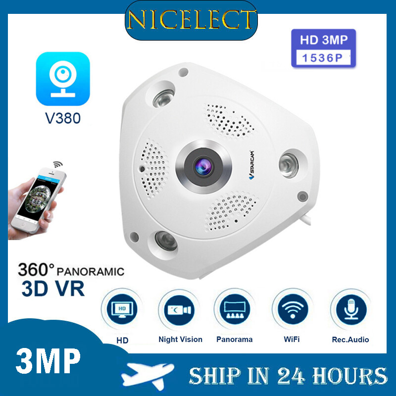 Nielect camera ip wifi toàn cảnh vr 360 độ full hd 3mp camera quan sát giám sát video an ninh gia đình