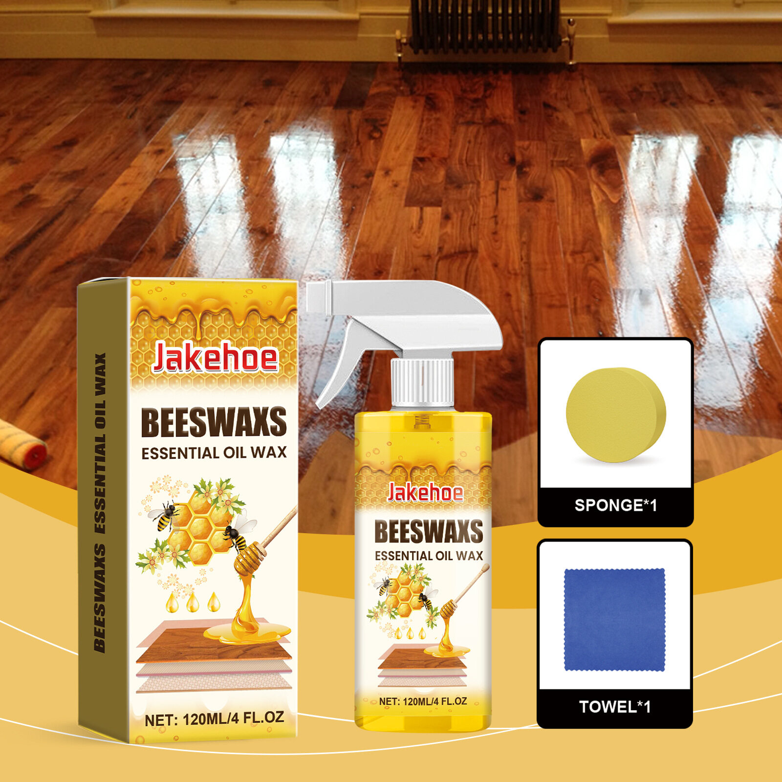 JAYSUING Natural Micro-Molecularized Beeswax Spray Beeswax Spray Cabinets Repair Furniture Scratch Polishing Furniture Tables Wooden Beeswax Furniture Polish Wood Seasoning Beeswax Spray for Furniture Wood Dining Table Floor Chair Cabinets Drop Ship ราคา 147 บาท*ส่งฟรี