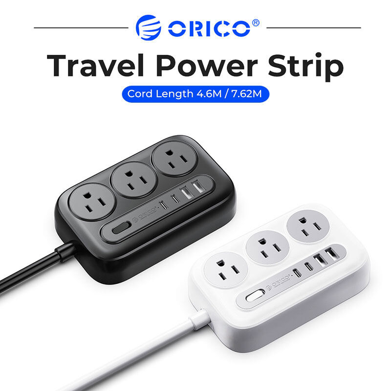 ORICO Ổ Điện Nhiều lỗ với 4.6M/7.62m dây nối 6ac 4USB giao diện cho du lịch và cắm trại nhiều bảo vệ an toàn nhà du lịch PC chống cháy dây nối (OG)
