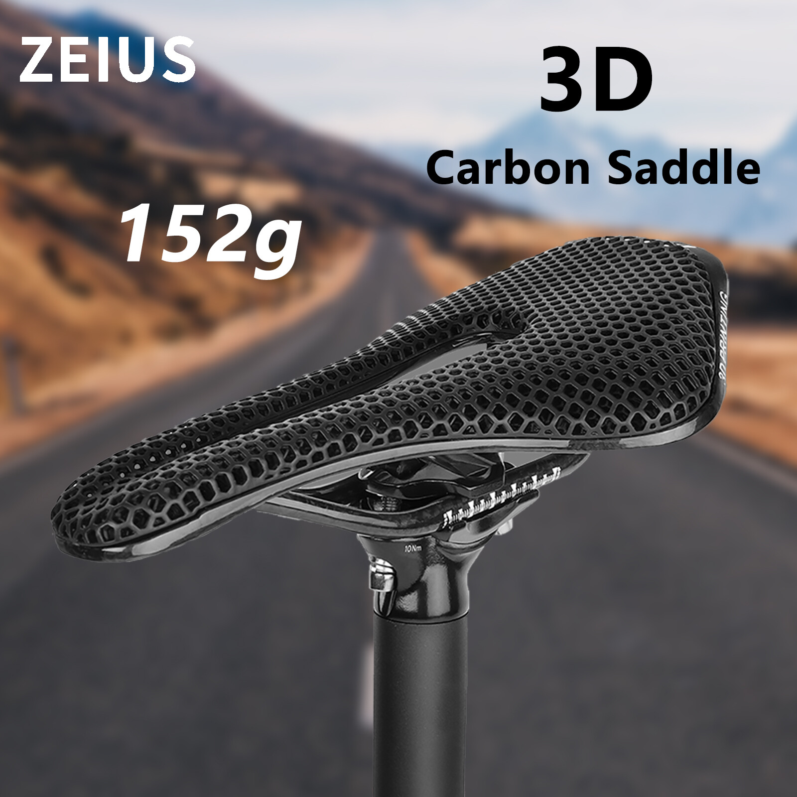 Zeius sợi carbon yên xe đạp siêu nhẹ 152g Carbon 3D in yên ngựa rỗng thoải mái xe đạp đường trường đệm