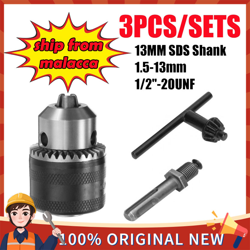 CEVIZ 2-13mm Keyless Drill Chuck 1/2-20UNF Self-Locking Chuck Impact Conversion
