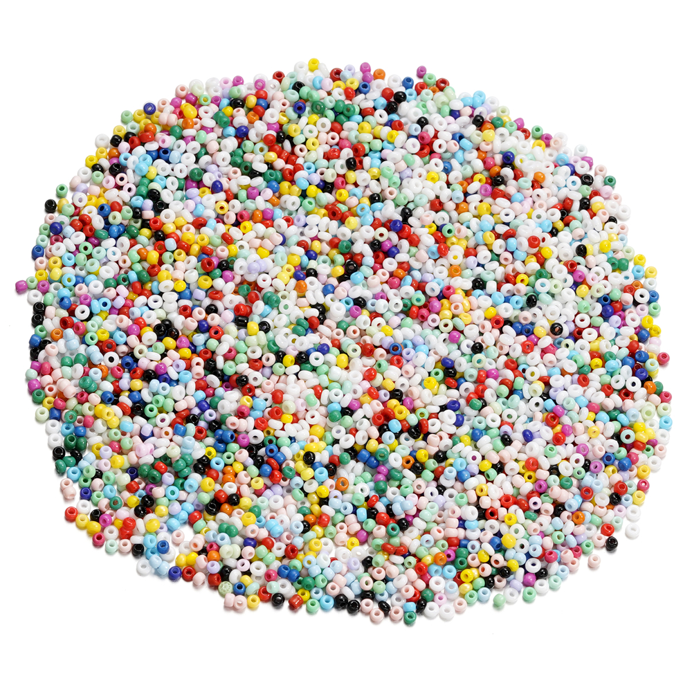 ST.KUNKKA 1200Pcs (10g) 2mm Color Mixed Czech Glass Beads Solid Rice Cute Soft Small For DIY Jewelry Making