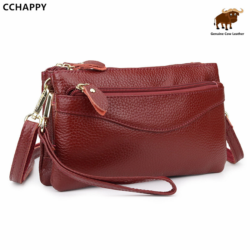 Cchappy túi đeo chéo da thật túi đeo vai sức chứa lớn cho nữ túi da bò lớp một