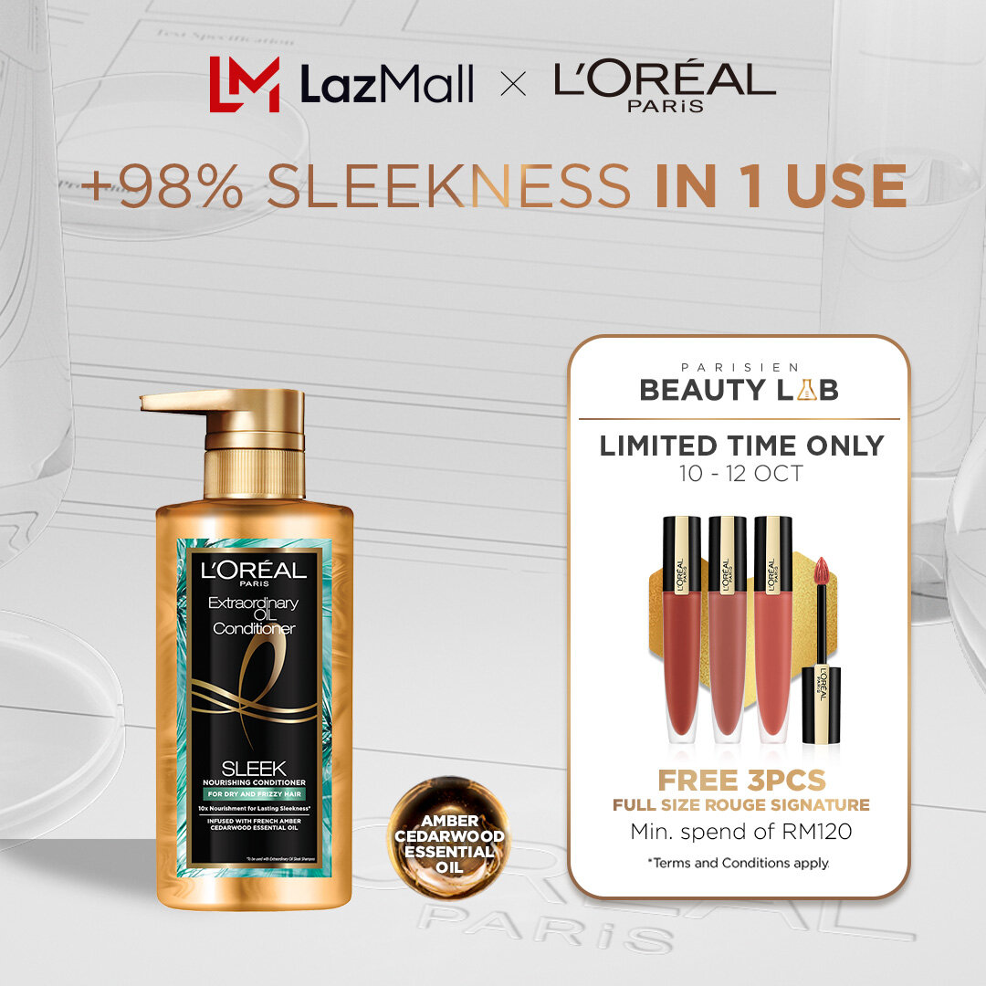 Gambar L Oreal Paris Extraordinary Oil Premium Conditioner (Sleek) 440ML