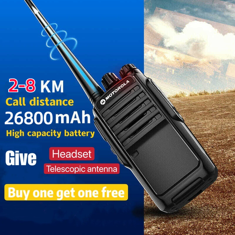 Motorola Walkie Talkie 8KM USB Charging 45W 26800mAH Civil Digital Two Way Radio【2Units/Set】 - Jenama Motorola Harga 104 Ringgit*Penghantaran Percuma