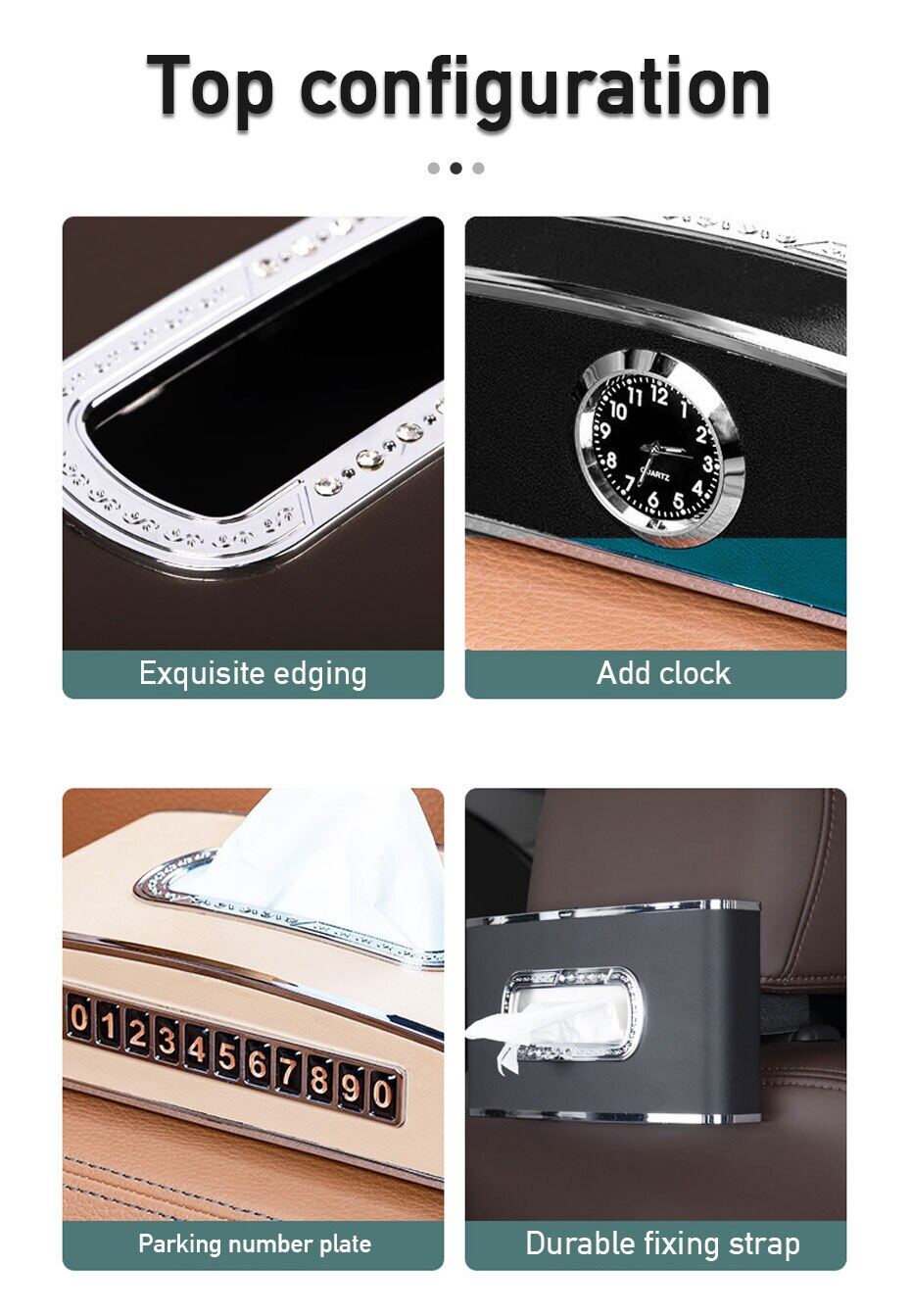 Jual Rmj Home Luxury Car Tissue Holder Microfiber Leather Napkin Holder