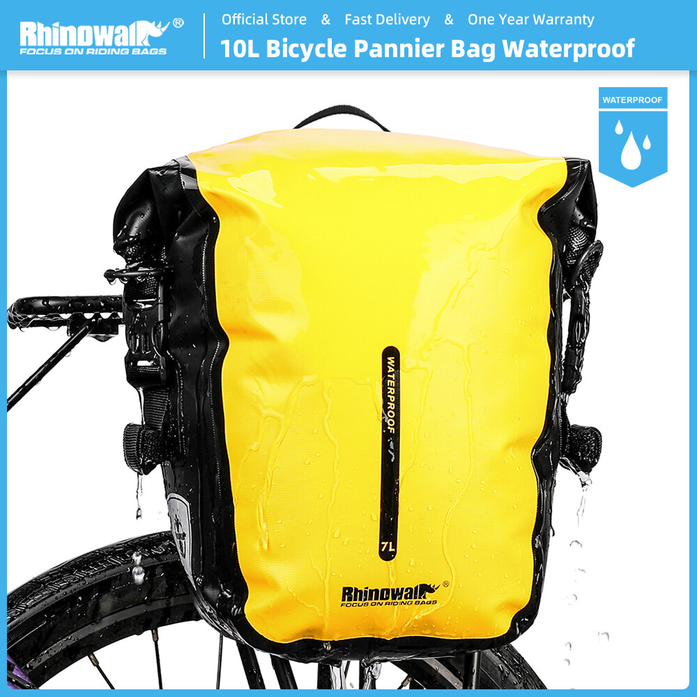 Rhinowalk Bicycle Pannier Bag Waterproof 7L-10L Quick Release Folding Bicycle Rear Seat Rack Bag Front bag For Brompton Cycling Luggage Storage Shoulder bag Bicycle Accessories For MTB Road Travel Bicycle