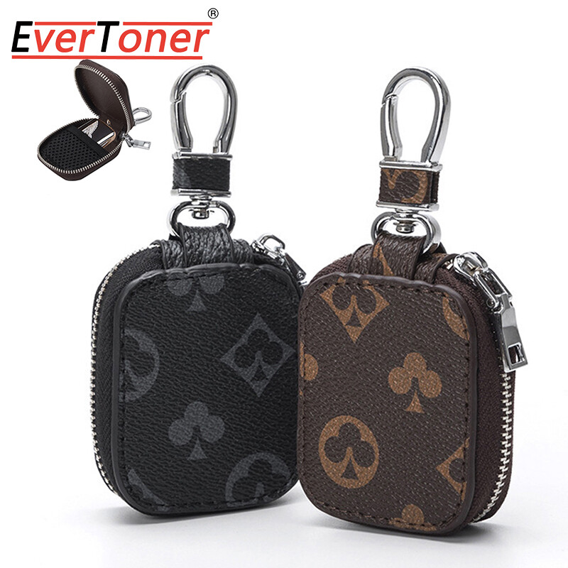 Ví Da Đựng Chìa Khóa Xe Thông Minh, Móc Chìa Khóa Kẻ Ca Rô Thời Trang Nam/Nữ Hộp Đựng Chìa Khóa Quản Gia, Unisex Keychain Dây Kéo Túi Chính