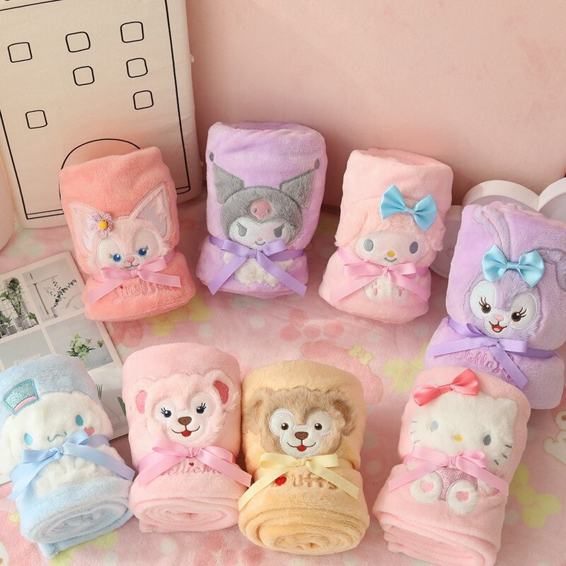 Sanrio Kulomi Melody Cinnamonrolls Chăn Hoạt Hình Chăn Điều Hòa Chăn Lông Cừu San Hô Chăn Ngủ 80X100CmQuà tặng cho trẻ em