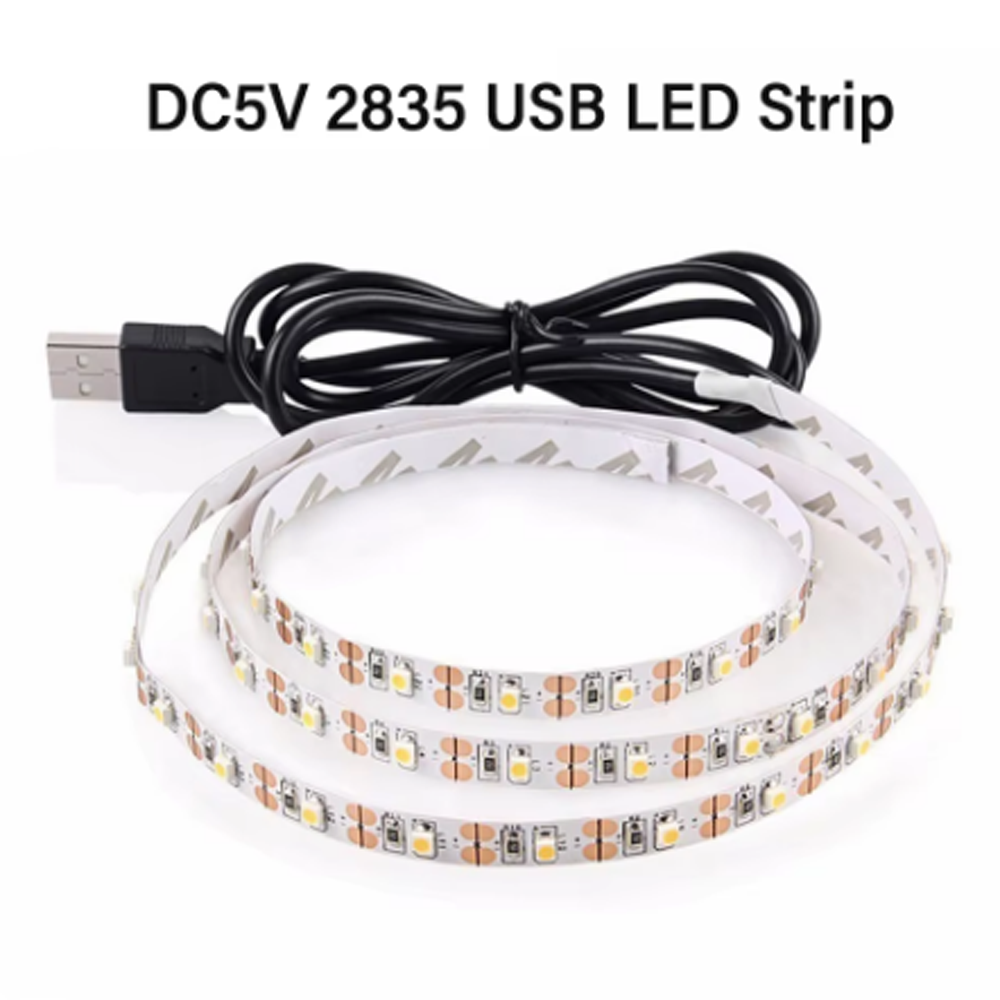 เทปแถบไฟไฟ LED แสงสีขาวอุ่นสีขาว DC 5V ริ้วยูเอสบี LED 2835การตกแต่งบ้านทีวีไฟพื้นหลังหลอดไฟประดับแบบสายหลอดไฟ LED