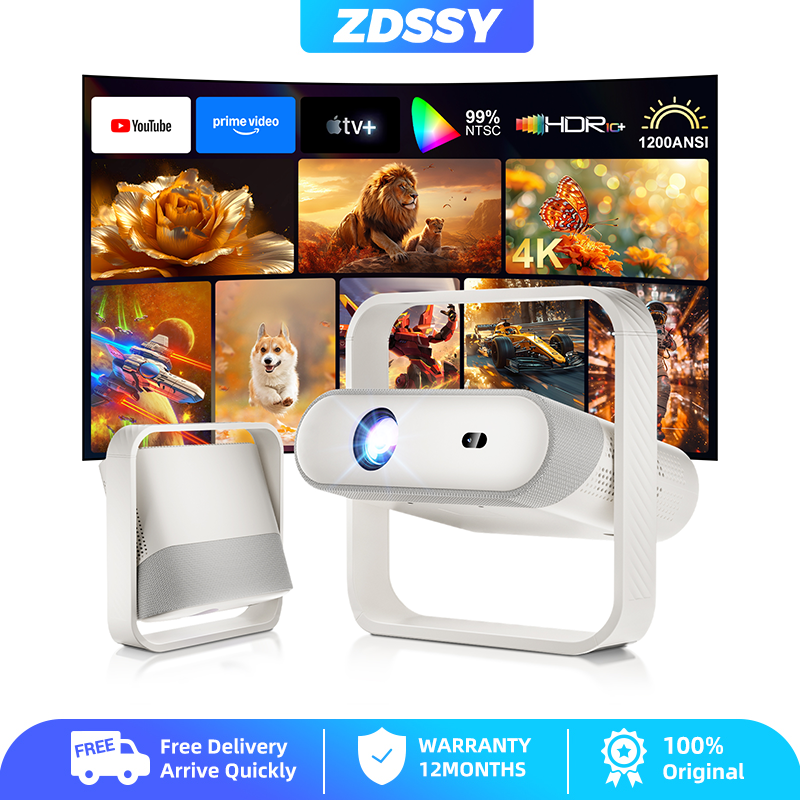 ZDSSY P40 Smart Projector 4K HD Native 1080P Android Auto Focus BT5.4 WIFI6 RGB Ambient Light HiFi Speaker Portable Home Cinema Support Dolby Audio for Beamer Outdoor LCD Proyector ราคา 4,980 บาท*ส่งฟรี