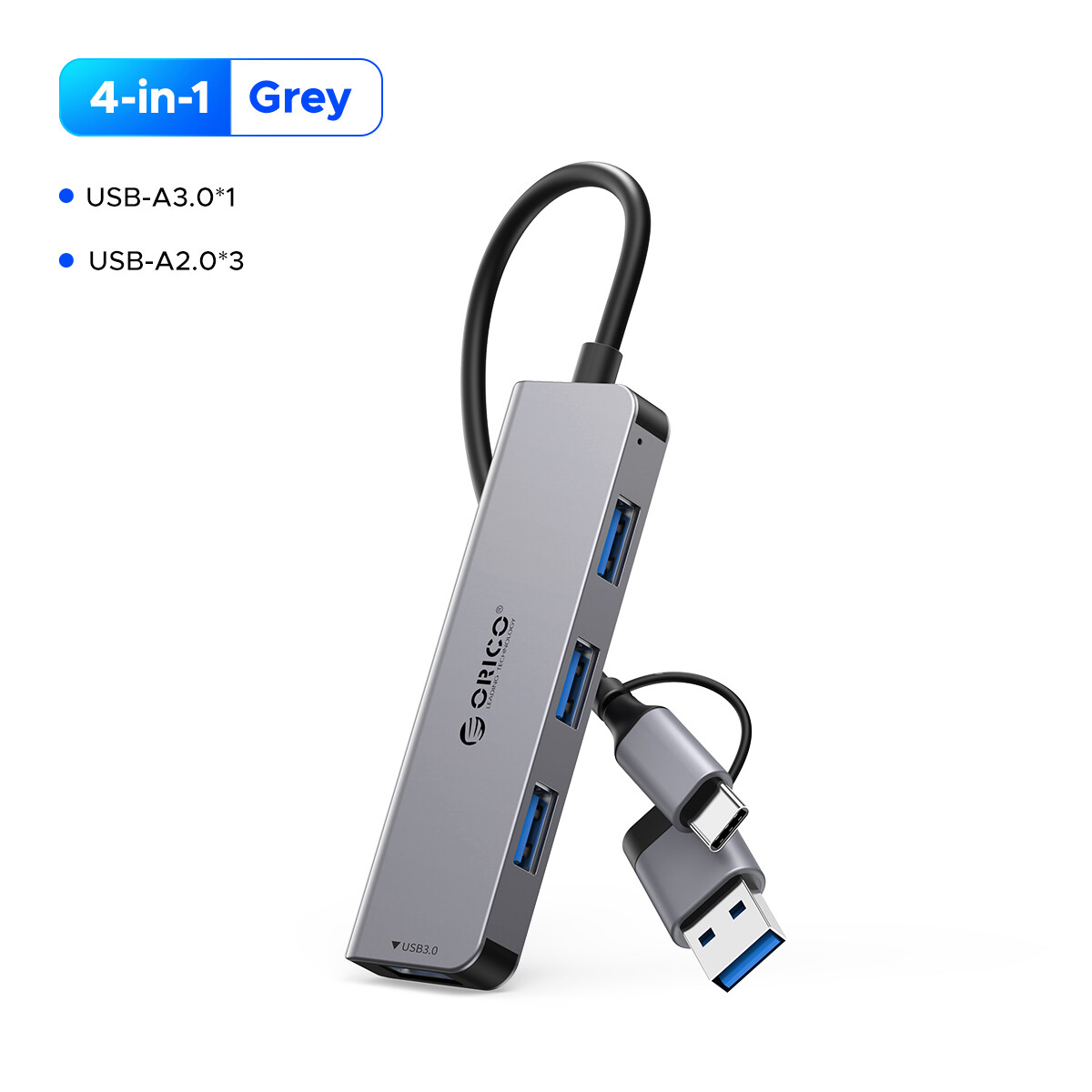 Orico 4 trong 1 7 trong 1 USB 3.0 Bộ chia Hub Loại USB C để USB mở rộng Hub USB2.0 nhôm Bộ chuyển đổ