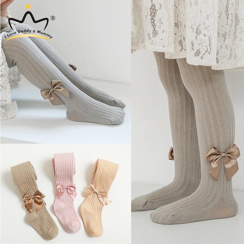 Quần tất cotton trẻ em 0-8 tuổi quần tất thắt nơ công chúa dễ thương cho bé gái quần tất trẻ em quần tất một mảnh cho bé gái quần tất dệt kim cho trẻ sơ sinh