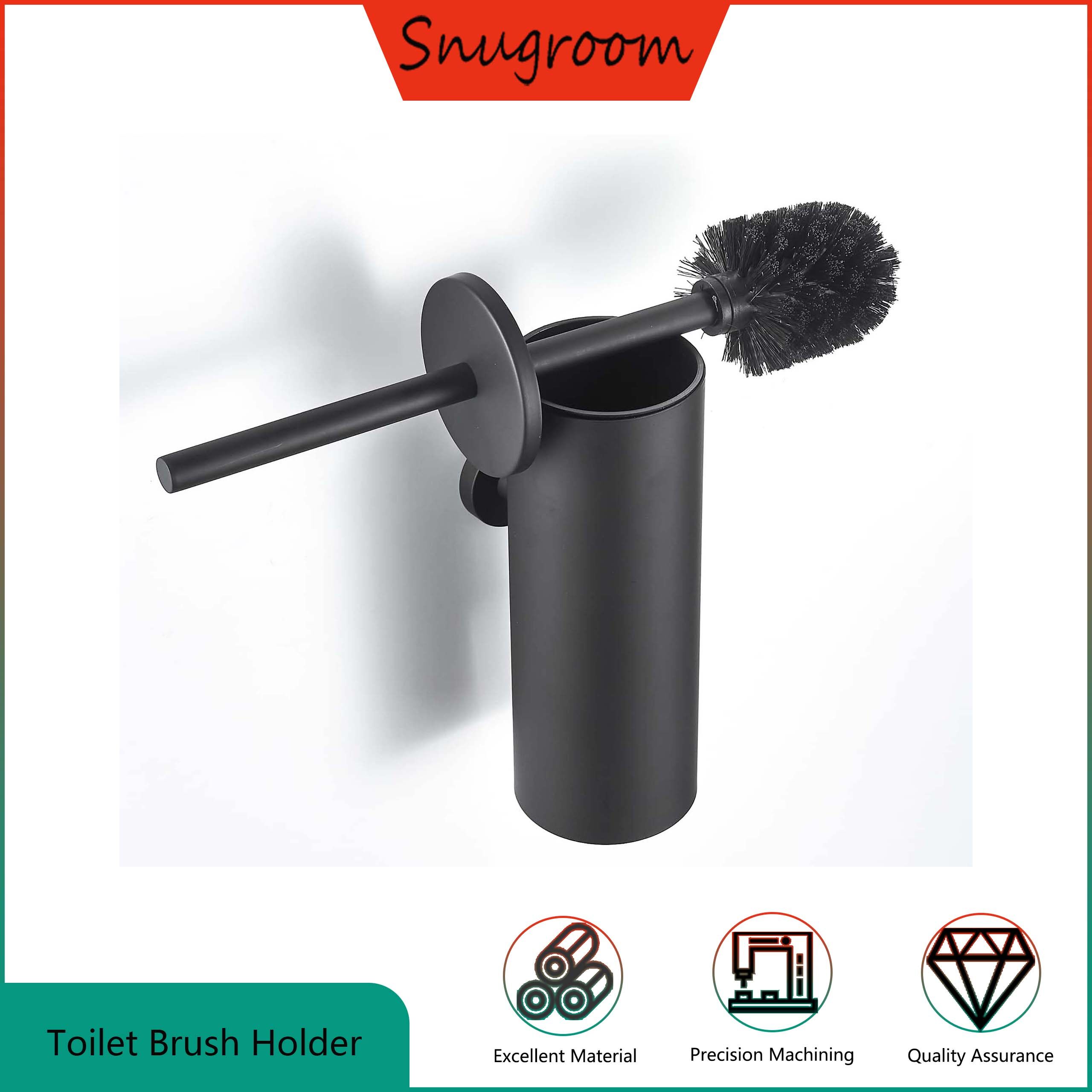 Snugroom Black Stainless Steel Self-Adhesive/Drilling Wall Mounted Toilet Brush with Holder ราคา 632 บาท*ส่งฟรี