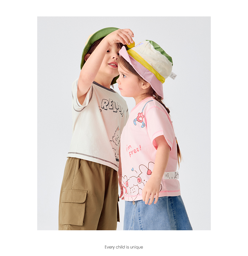 balabala Baby Inner Wear Infant T-Shirt Boy Short Sleeve Girl Top 2025 New Summer Loose Fashion · v3
