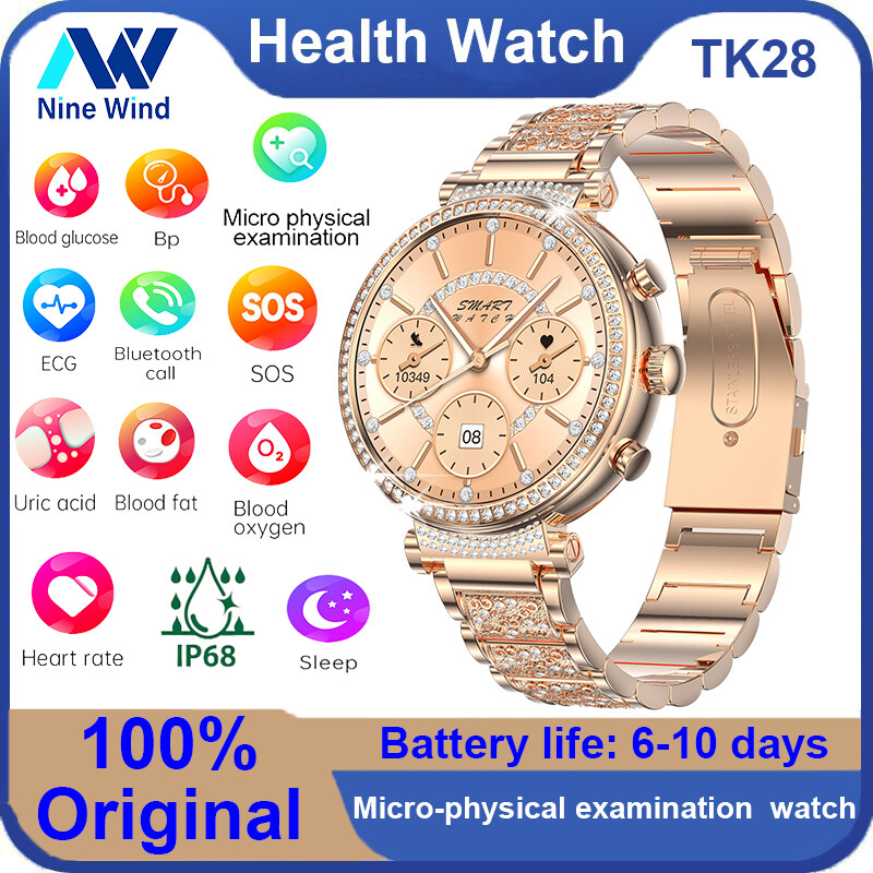 NineWind TK28 Smart Watch Bluetooth Call ECG Uric Acid Test Micro Physical Examination Sports Smart Health Watch Women's Fashion Watch ราคา 2,801 บาท*ส่งฟรี