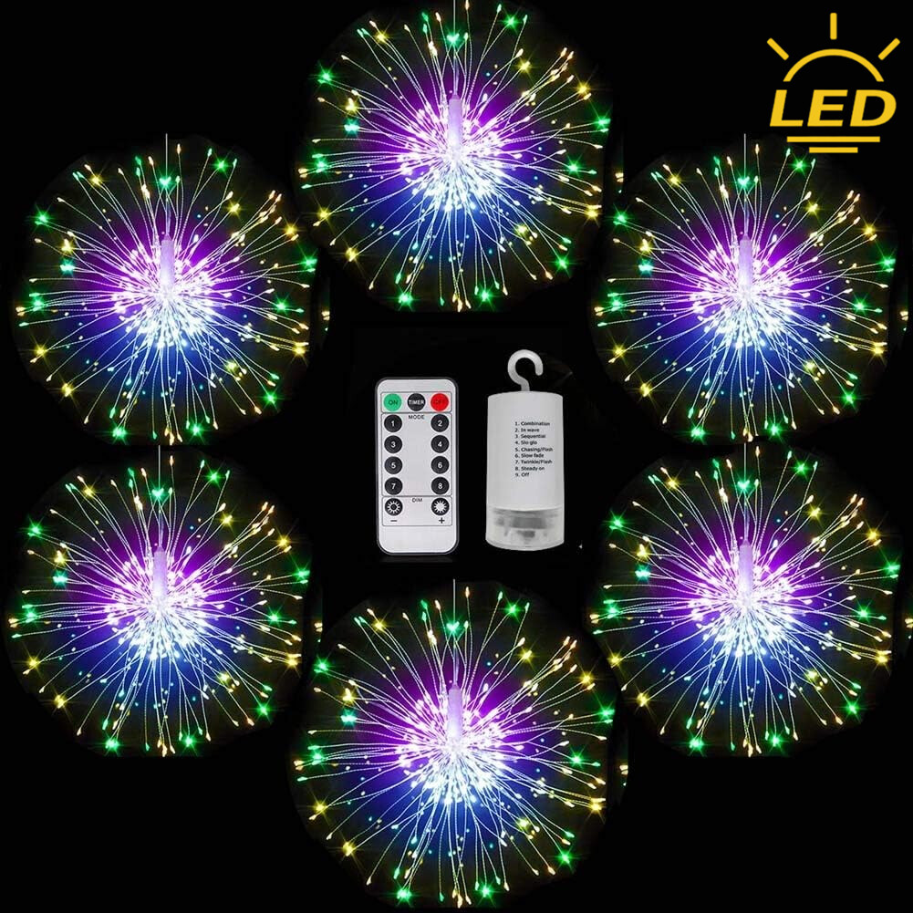  Oubang Bán xả hàng 150 LEDs bắn pháo hoa Đèn Led Dây Đồng Sao Đèn dây 8 chế độ pin hoạt động đèn cổ tích với điều khiển từ xa đám cưới Dây treo trang trí đèn cho bên Patio trang trí vườn màu ánh sáng dịu 