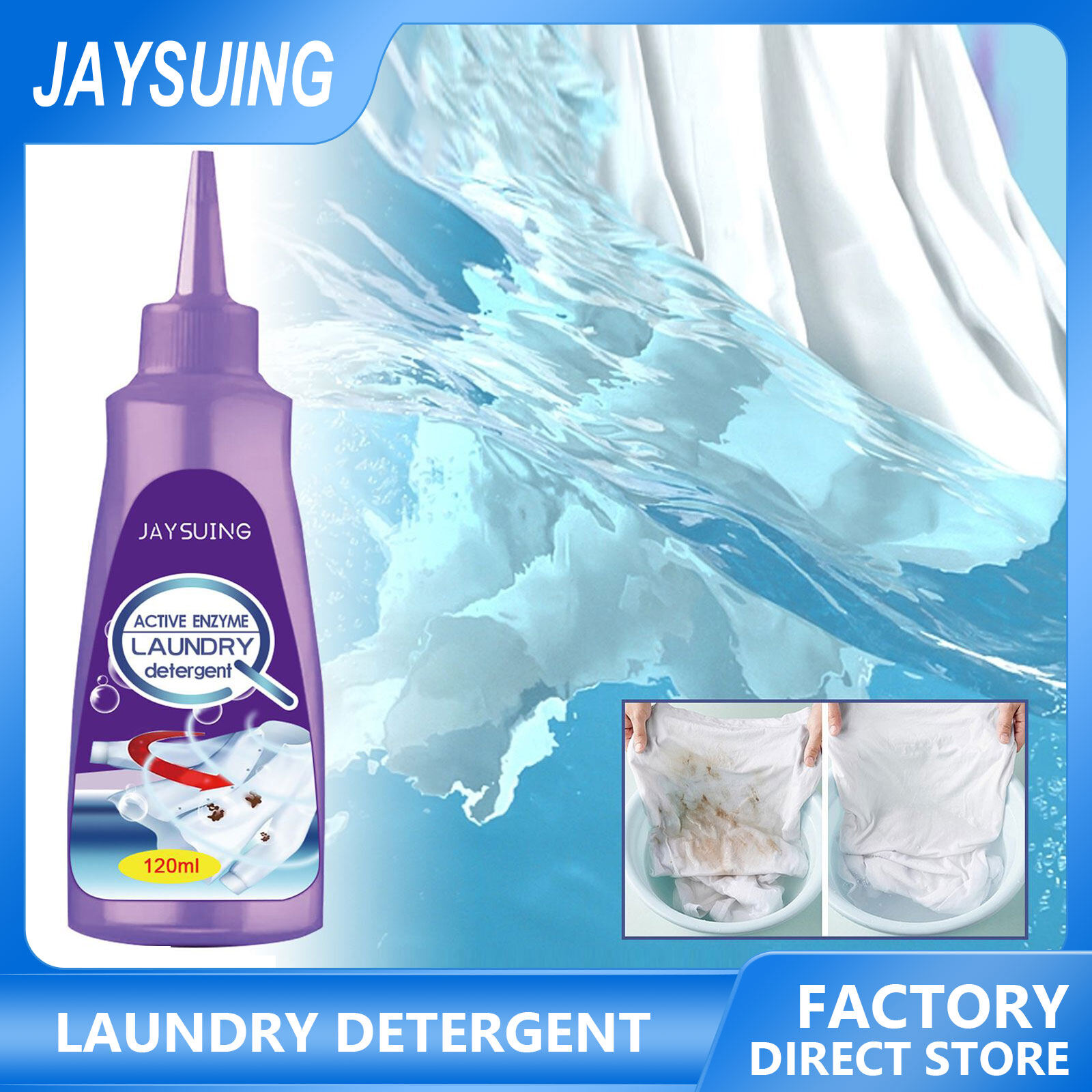 Jaysuing Spot Cleaner For Clothes 120ml Laundry Stain Remover Spray All Purpose Direct Spray Clothing Carpet Furniture Even Special Stain Removal Dry Cleaner Dry Wash Fabric Cleaner Oil Stain Remover Jacket Cloth Cleaner Cloth Oil Remover Liquid ราคา 150 บาท*ส่งฟรี
