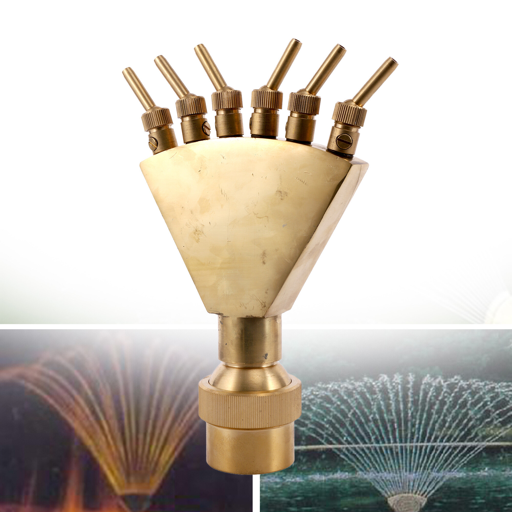 1 pcs Adjustable 1.5 Inch Phoenix Tail Shaped Fountains Fan Shape Scattering Spray Head Garden Landscape Pond Fountain Sprinklers Brass Adjustable 1.5" Phoenix Tail Shaped Scattering Landscape Fountains Nozzles ราคา 1,322 บาท*ส่งฟรี