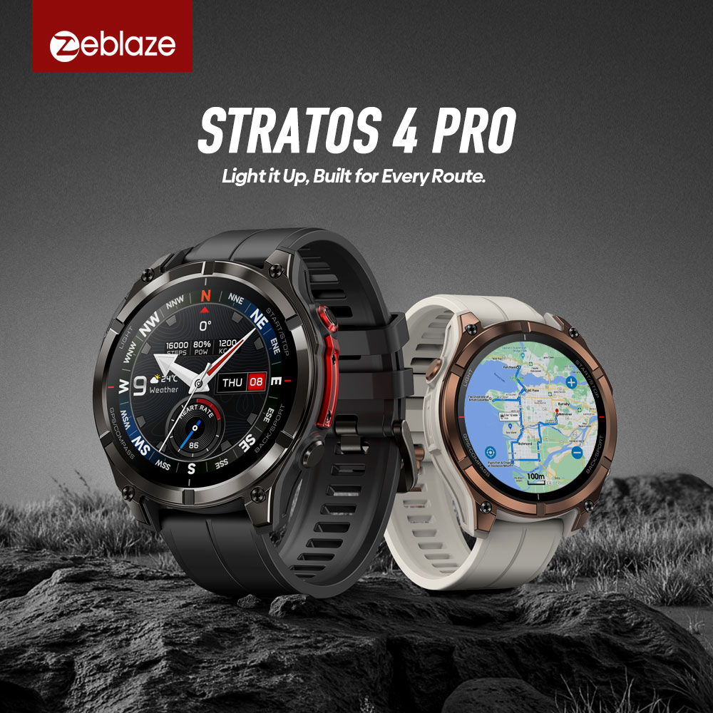 2026 New Flagship Zeblaze Stratos 4 Pro Strong Gps Watch Free Download Map Two-Color Amoled Flashlight Music Storage Watch ราคา 3,187 บาท*ส่งฟรี
