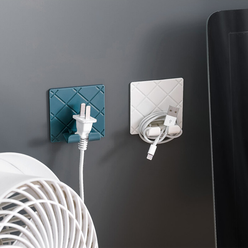 6 Cái/bộ Bếp Phòng Tắm Gấp Thiết Kế Tường Lưu Trữ Hook Power Cắm Ổ Cắm Chủ Tường Dính Hanger Home Office Hook Rack