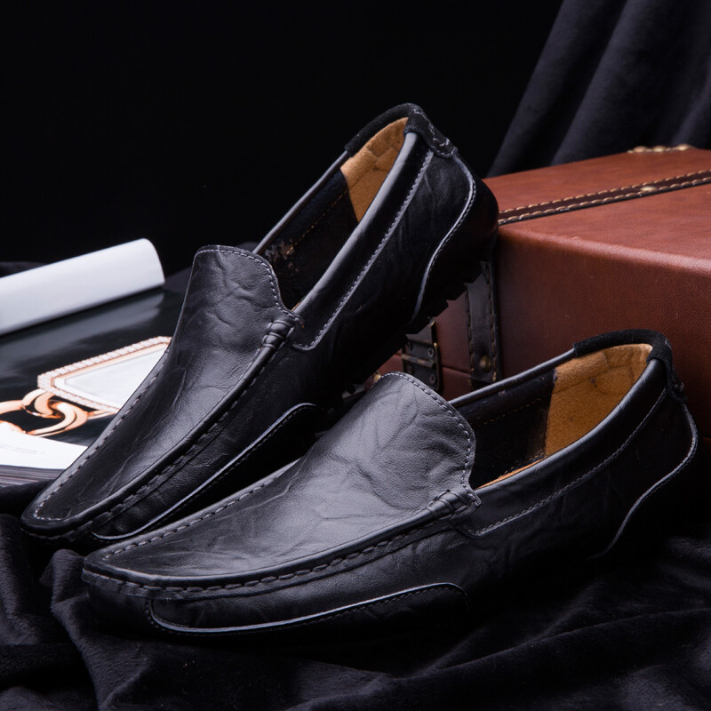 YUAAE Italian Genuine Leather Men Casual Shoes Luxury Brand Mens Loafers Moccasins Soft Breathable Slip on Boat Shoes