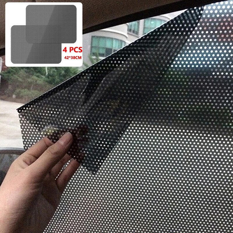 4pcs hông xe rèm cửa sổ che nắng Tấm Dán Tĩnh Điện tái sử dụng cuttable tấm trấn phong che nắng xe hơi mùa hè