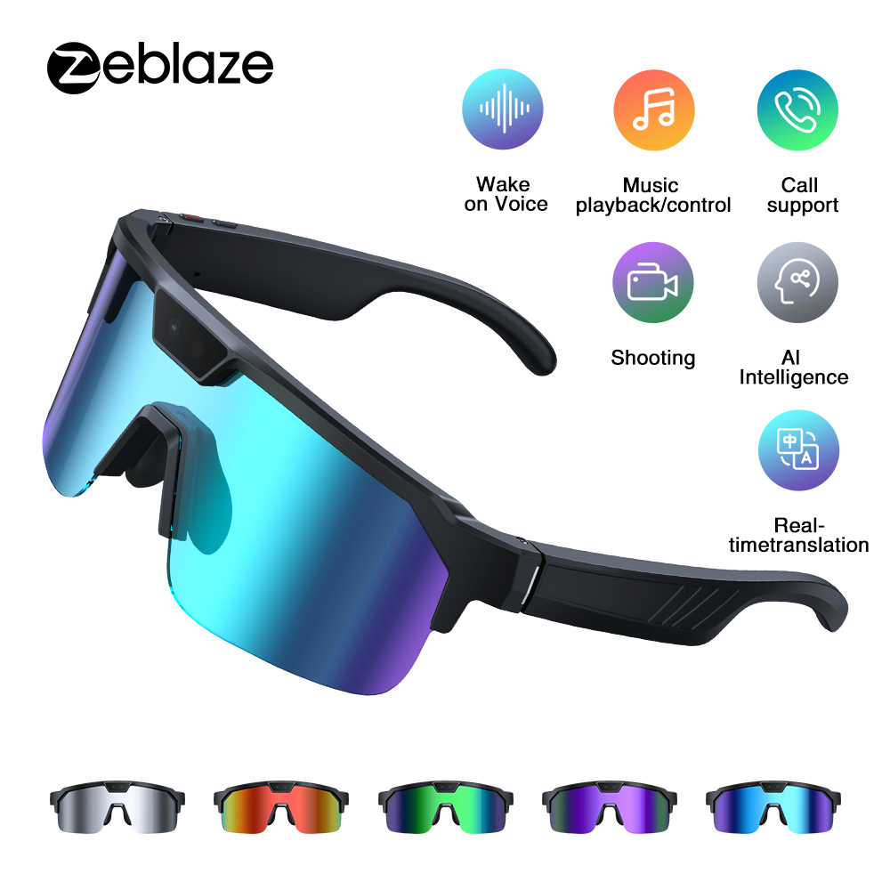 Zeblaze Ai Sports Camera Glasses 800W 1080P Hd Video Photo Recording Smart Translation Hands-Free Calling and Messaging Glasses ราคา 3,025 บาท*ส่งฟรี