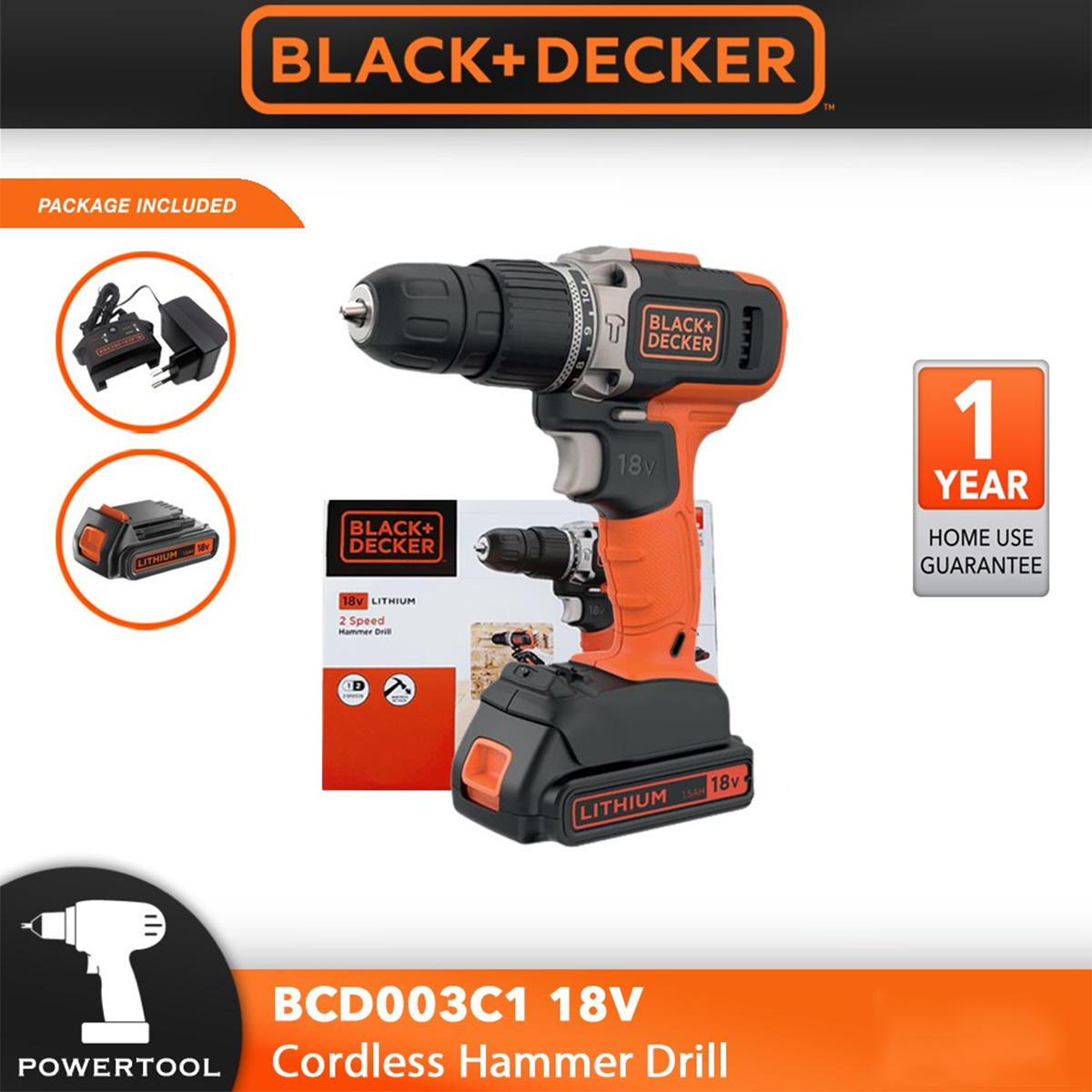 Black \u0026 Decker BCD003C1 Cordless Hammer 