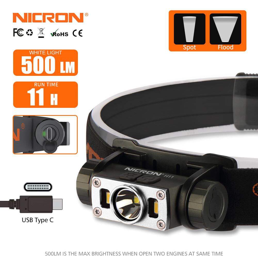 Nicron đèn pha led mini h11, đèn pha sạc usb, đèn pin led 90m 500 lumens, đèn pha led kép và đèn chiếu sáng, đèn chiếu sáng ngoài trời chống nước ip65, đèn làm việc nhà xưởng, đèn pha gia dụng