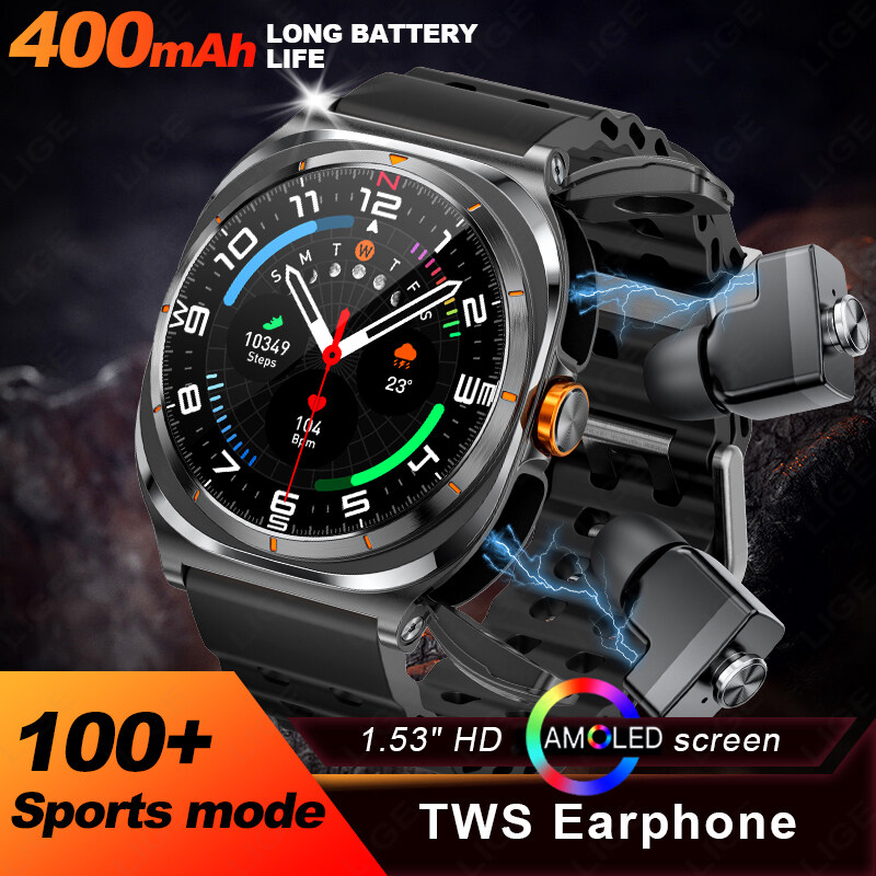 LIGE 2025 HD AMOLED Screen 400 mAh Battery ECG+PPG Smart Watch Men and Women Bluetooth Call Outdoor Sport Waterproof Watches ราคา 1,399 บาท*ส่งฟรี