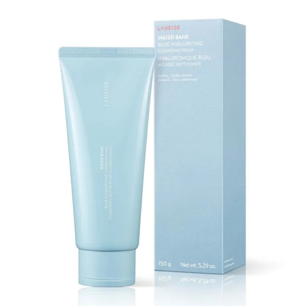 Laneige Water Bank Blue Hyaluronic Cleansing Foam 150g - Daily cleansing foam, removes makeup residue, skin impurities and exfoliates dead skin, Suitable for all skin types ราคา 573 บาท*ส่งฟรี