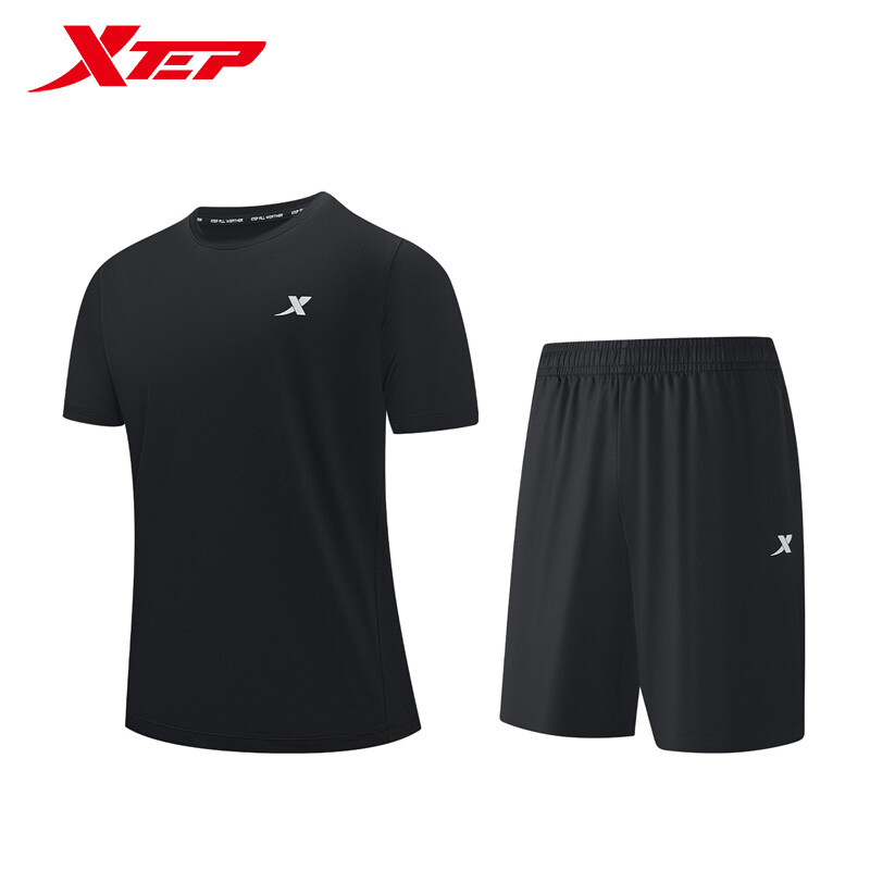 Xtep người đàn ông của Áo phông thể thao và quần thoáng khí thoải mái Áo phông thể thao và quần 8762