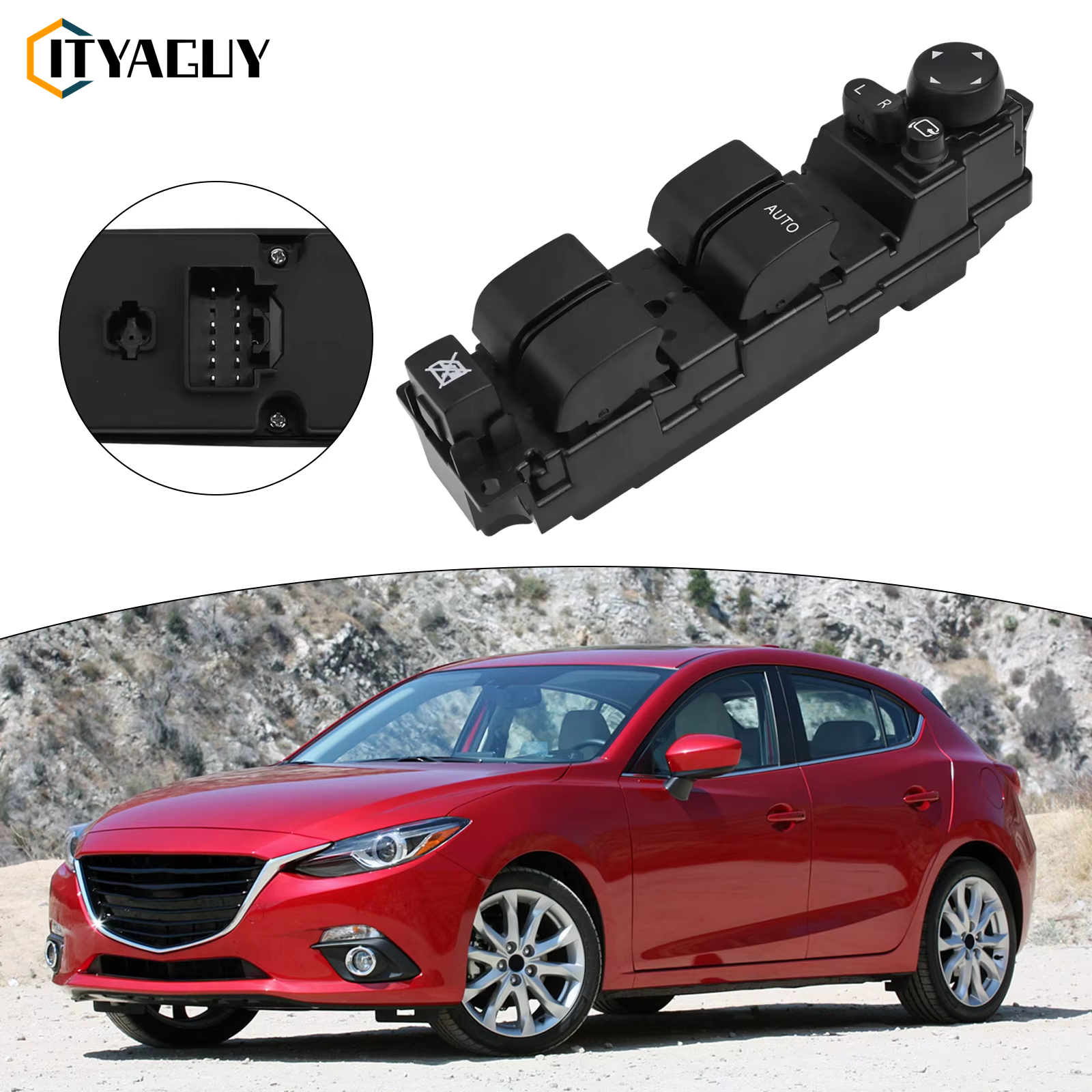 [RHD For Mazda 2 Master Control Window Switch For DE Demio 2008-2014 With Electric Fold DF82-66-350 D652-66-350A Right Hand Drive,Power Window Switch Mazda 2 Year 2012 and up,] ราคา 698 บาท*ส่งฟรี