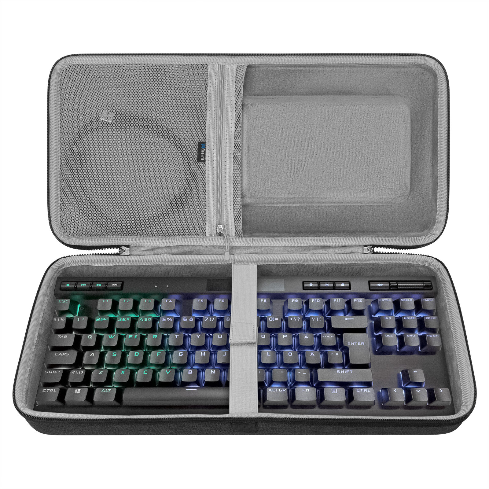  Geekria Tenkeyless TKL Keyboard Case Hard Shell Travel Carrying Bag for 80% 87 Key Computer Mechanical Gaming Keyboard Compatible with Corsair K70 RGB TKL Corsair K63 