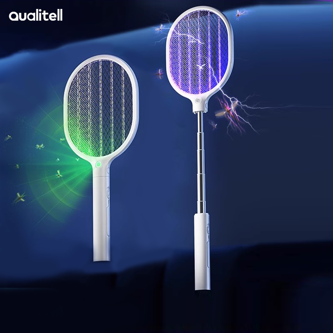 Qualitell Retractable Electric Mosquito Swatter 2500V High Voltage 2000mAh Battery Household Rechargeable Mosquito Killer With LED Green Light ราคา 1,239 บาท*ส่งฟรี