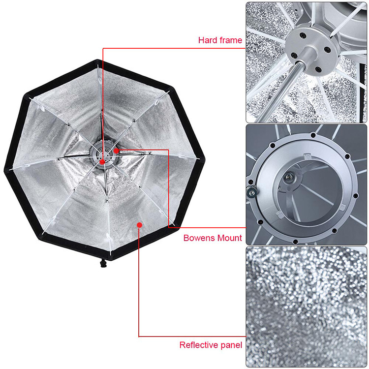 Softbox Dù Portable Bowen Mount 80cm - Hàng Nhập Khẩu