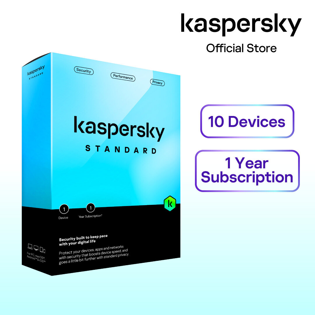 Kaspersky Standard 1 Year 10 Devices - Jenama Kaspersky Harga 220 Ringgit*Penghantaran Percuma