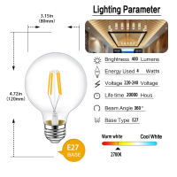 LED Edison Bulb ST64 A19 G80 C35 G45 4W LED Bulb E27 E14 Dimmable Light Bulb Energy Saving Filament Bulb Decoration Bulb for home Vintage LED Filament Bulbs Warm White Home Decoration Pendant Light Source