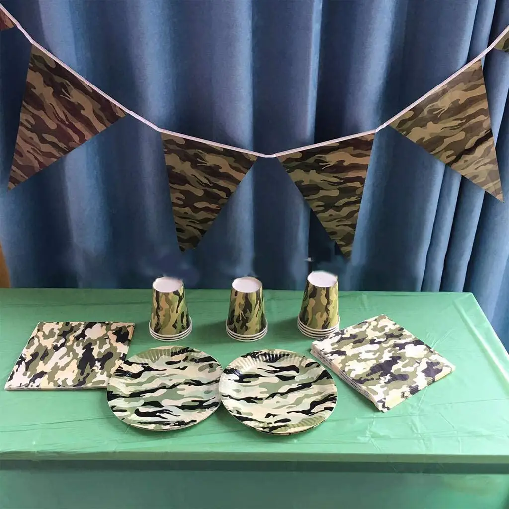 blue camo baby shower decorations