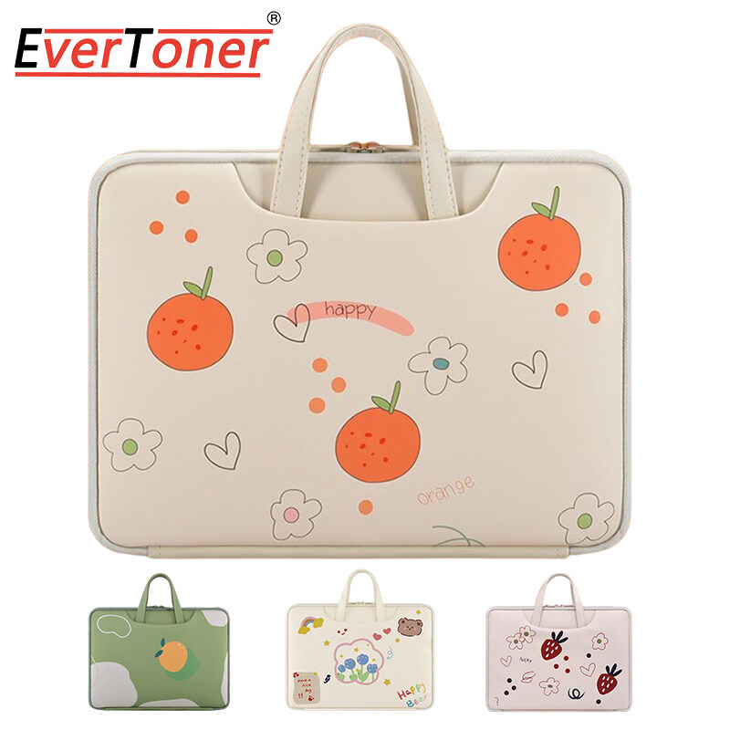 EverToner Cute Laptop Bag Sleeve 13 14 14.2 15 15.6 Inch Notebook Cover For Air Pro Computer Case Handbag Briefcase