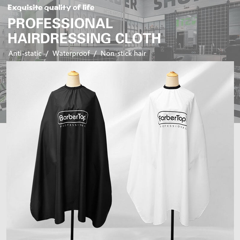 Áo choàng thợ cắt tóc Áo choàng cắt tóc đen Pro Salon làm tóc thợ làm tóc vải áo choàng cắt tóc Tạp dề không thấm nước cắt tóc