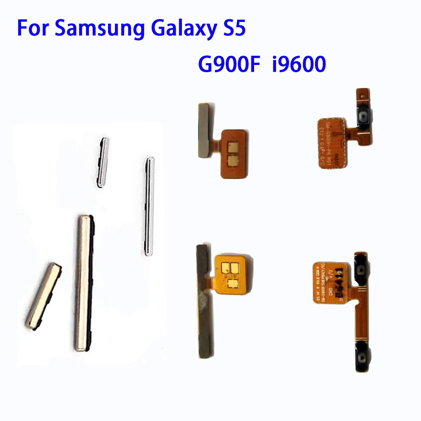 Nút âm lượng công tắc điện nút nguồn cáp dẻo cho samsung galaxy s5 g900f g900h g900i g900 i9600 g900fd g900md cáp phụ tùng thay thế