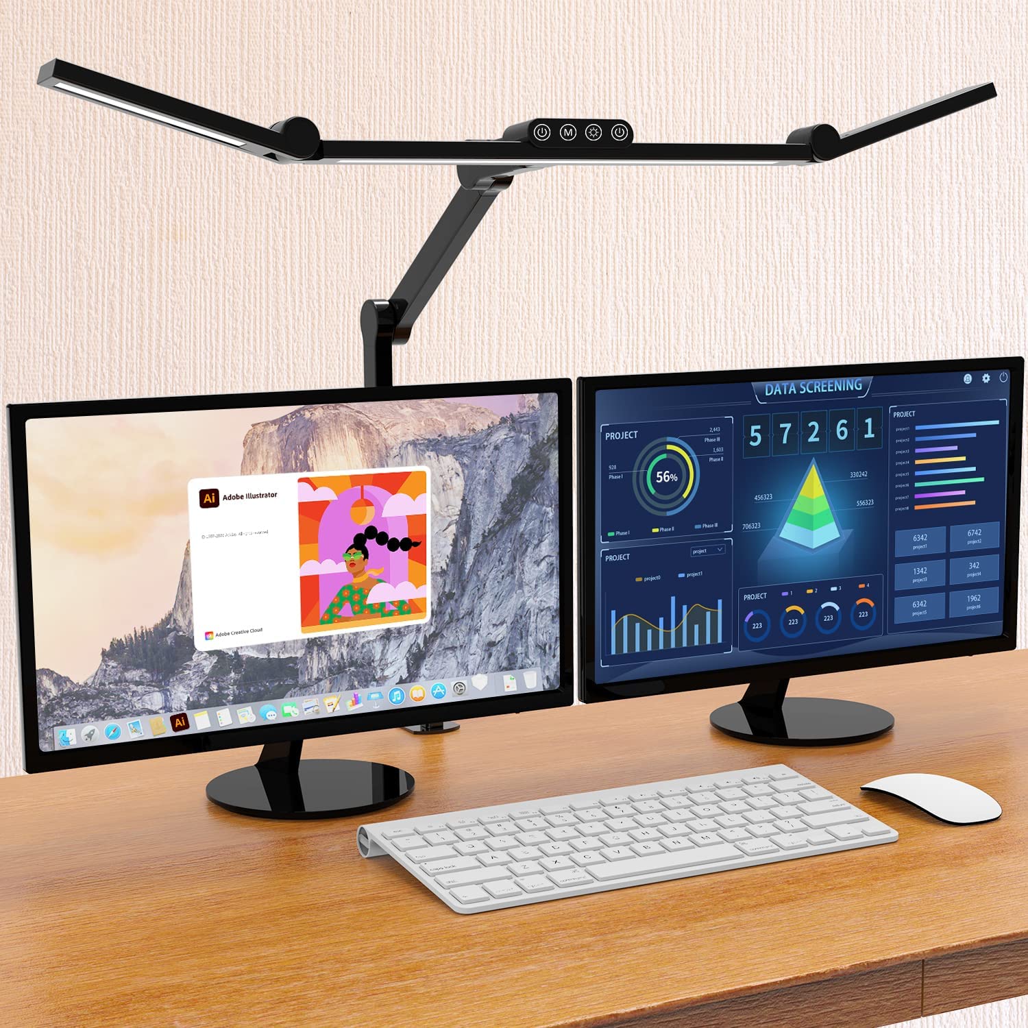 Led Desk Lamp with Clamp, Architect Desk Lamp for Home Office with Atmosphere Lighting, 24W Ultra Bright Auto Dimming Desk Light ราคา 1,399 บาท*ส่งฟรี