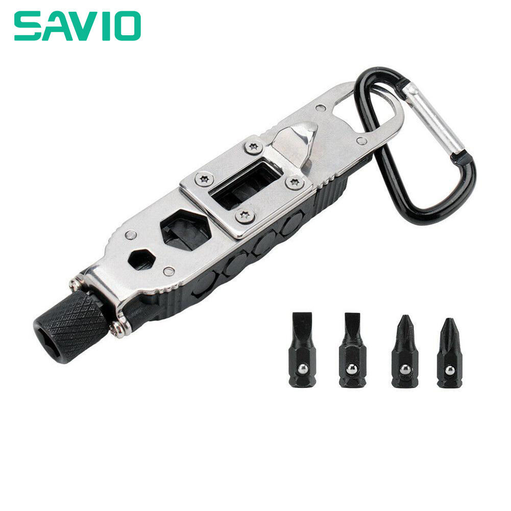 Tua vít đa năng mini savio tua vít hình chùm chìa khóa EDC ngoài trời dụng cụ tuốc nơ vít móc gắn cầm tay thép không gỉ cầm tay