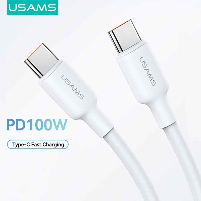 Usams pd 100w type c fast cáp sạc usb c to usb c fast cáp sạc e-marker 5a sạc nhanh 480mbps dây usb-c cho huawei samsung galaxy s20 /xiaomi note 7 redmi note 8 note 9s/macbook air 2020 ipad pro