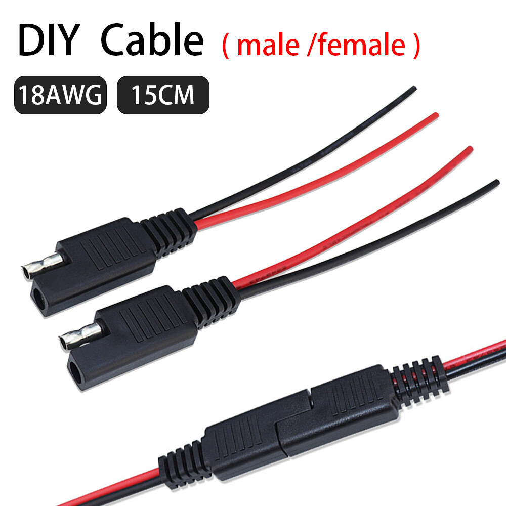 15cm 12V SAE cáp Đầu đực cái điện nối dài dây kết nối cho tự làm ô tô pin năng lượng mặt trời dây cắm SAE Cáp